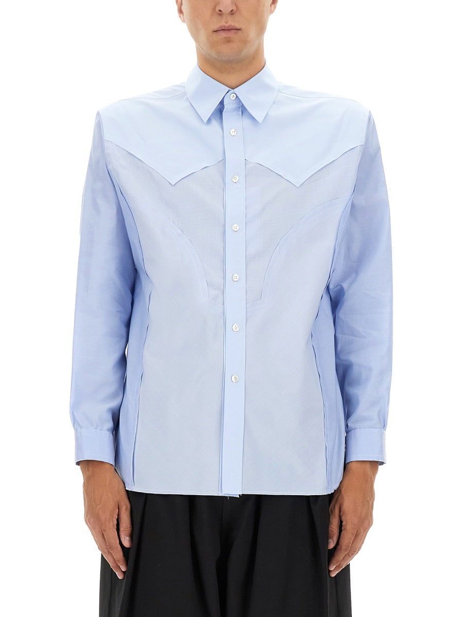 Cotton Shirt with Stitching Detail
