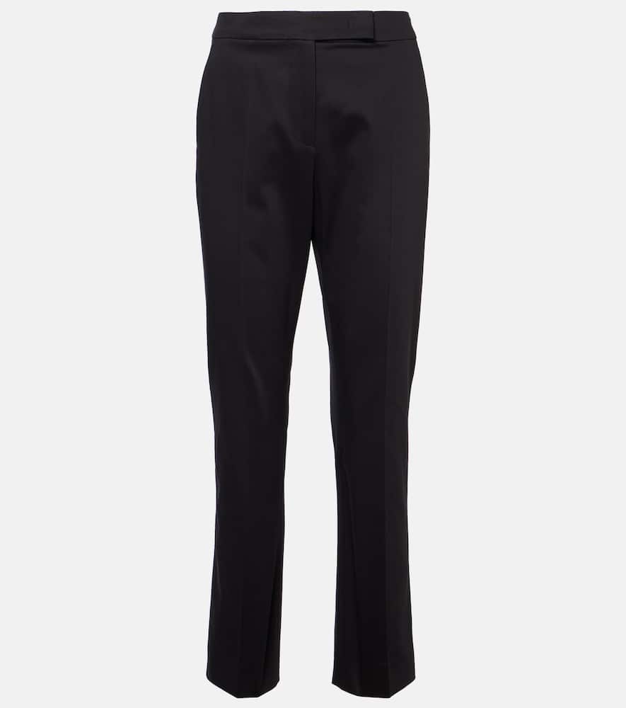 Okra mid-rise cotton flared pants