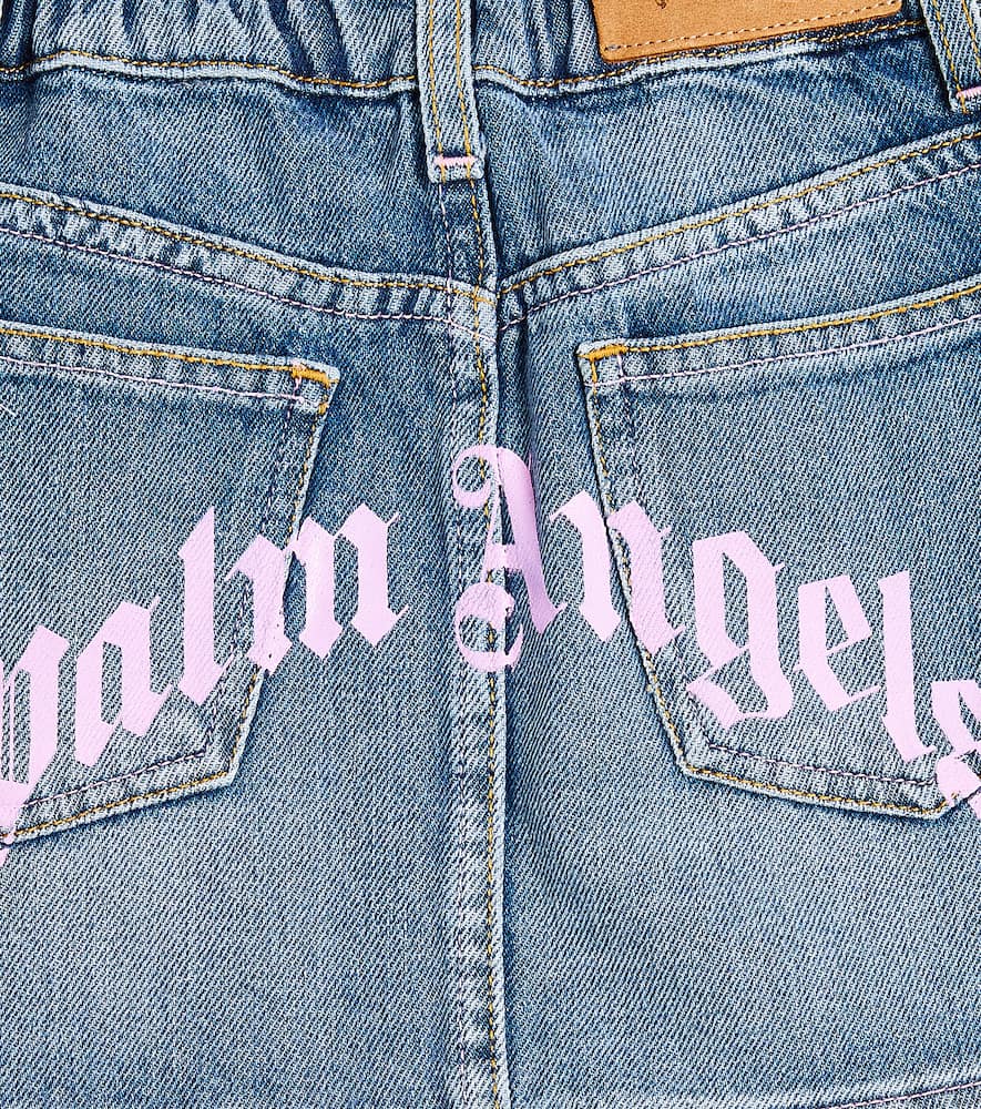 Logo denim skirt