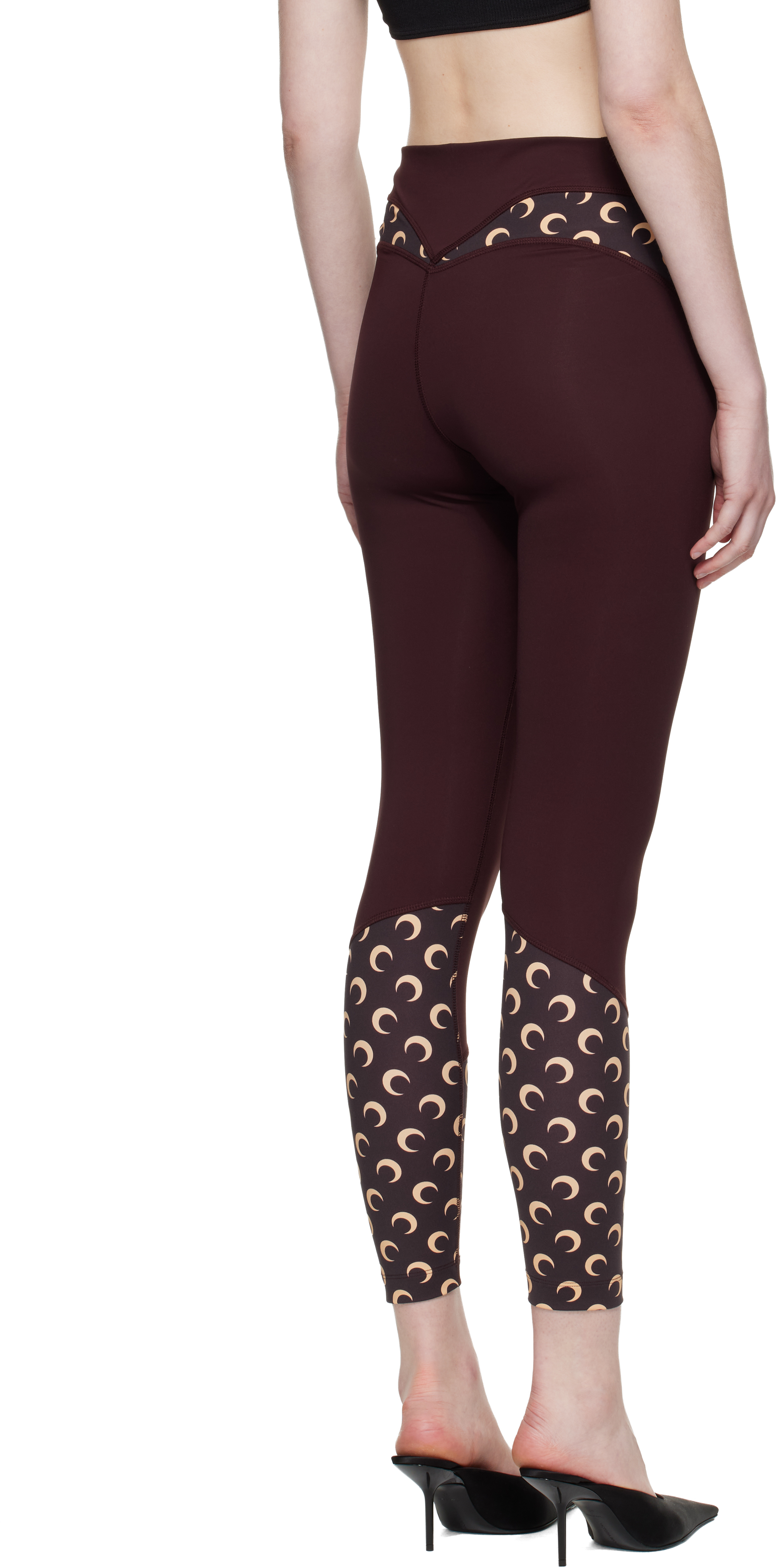 Burgundy Athleisure Moon Insert Leggings
