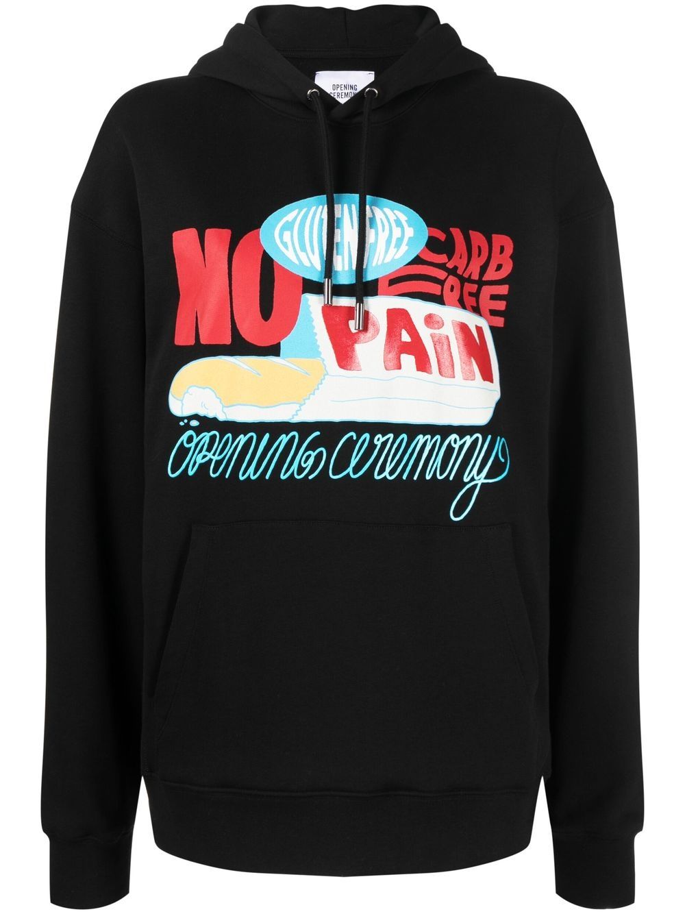 Graphic-print hoodie - Black