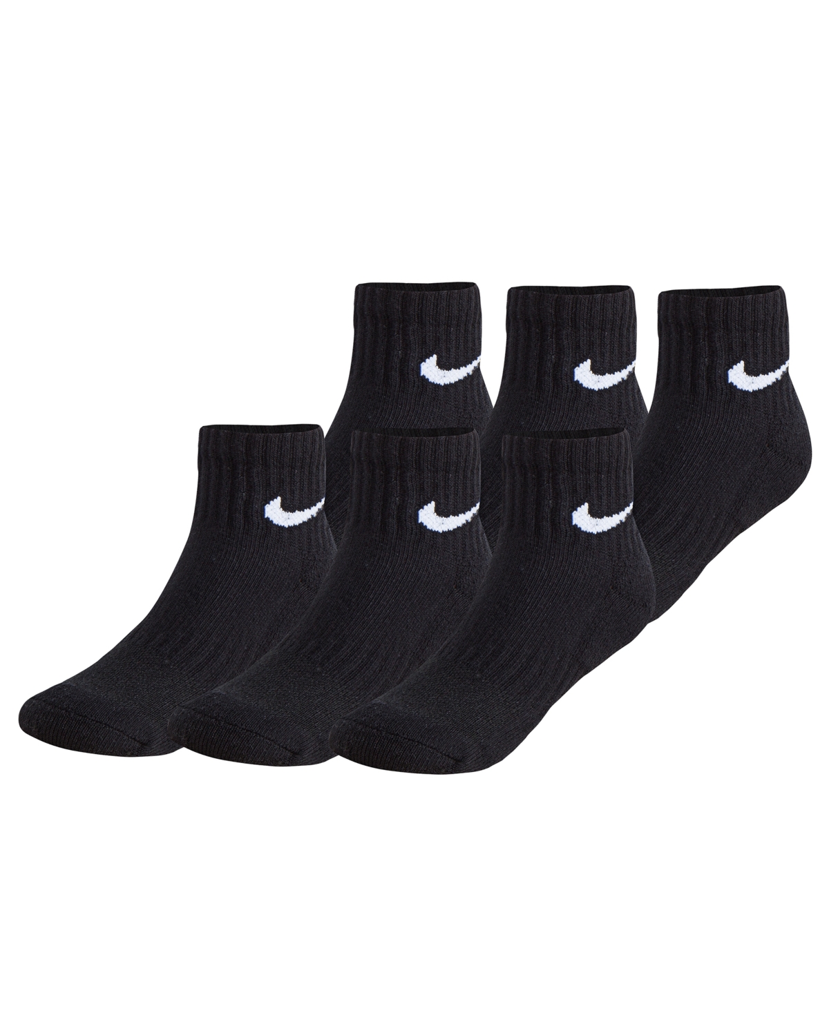 Little Boys 6-Pk. Ankle Socks - Black