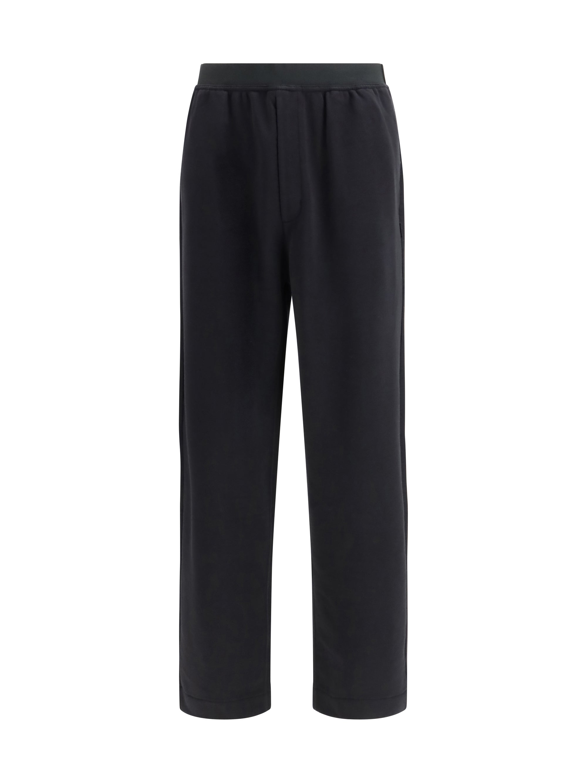 Cotton Elastic-Waist Sweatpants — Black