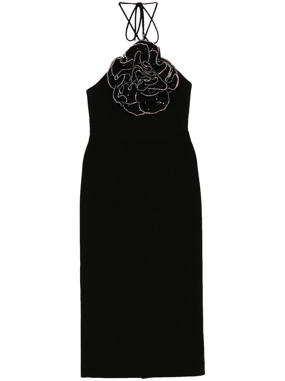 Eliana Halter Midi dress - Black