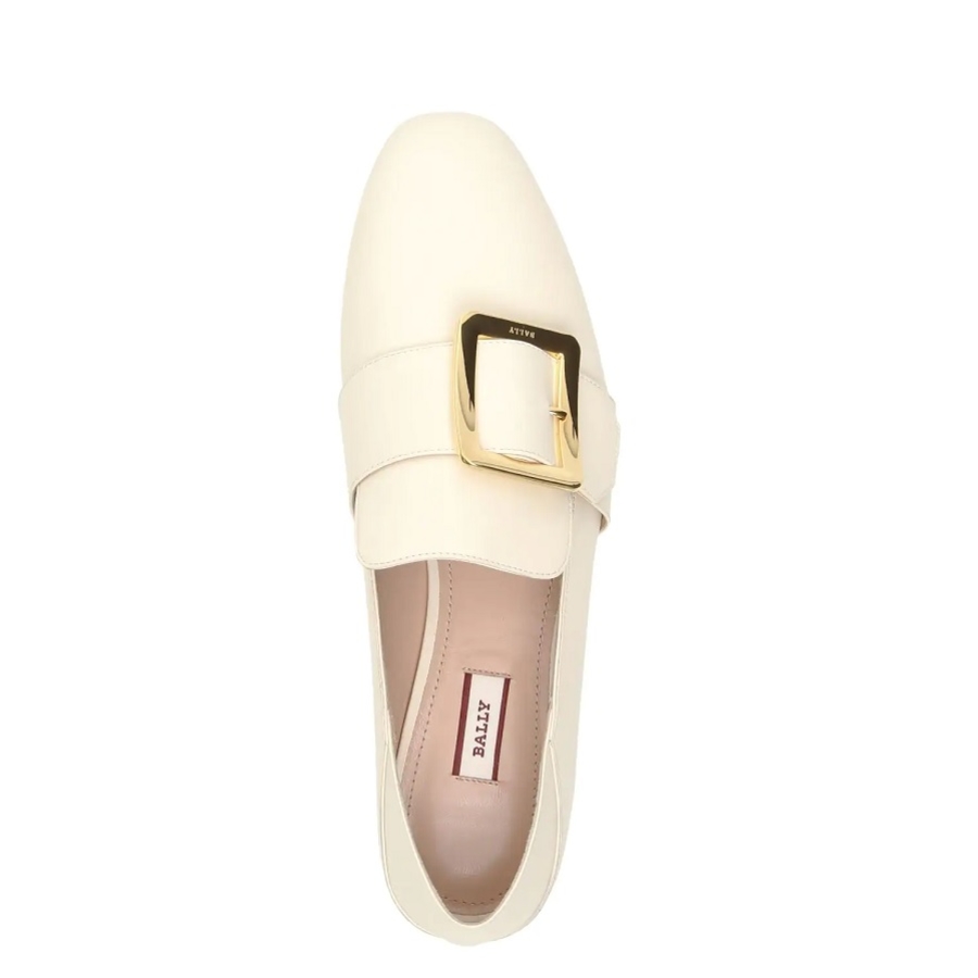 Ladies Janelle White Leather Loafers