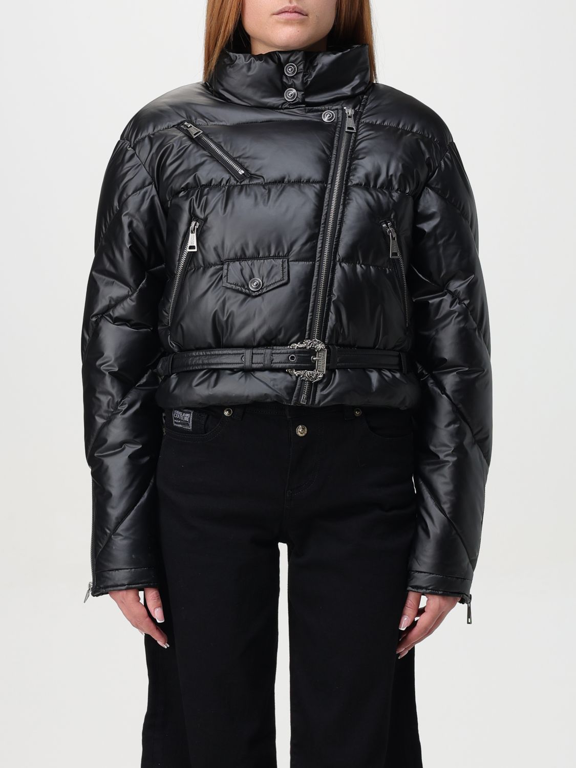 Baroque buckle puffer jacket - Black