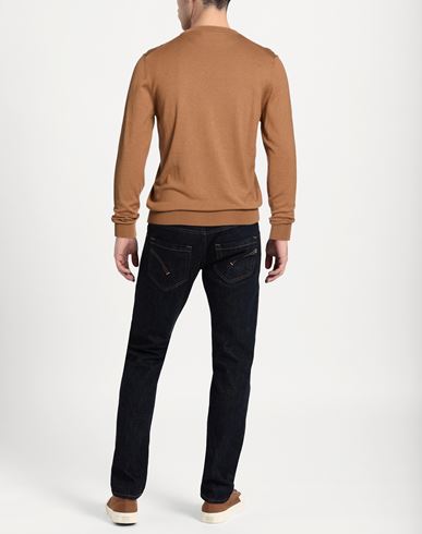 Man Sweater Camel Size 36 Silk, Cotton