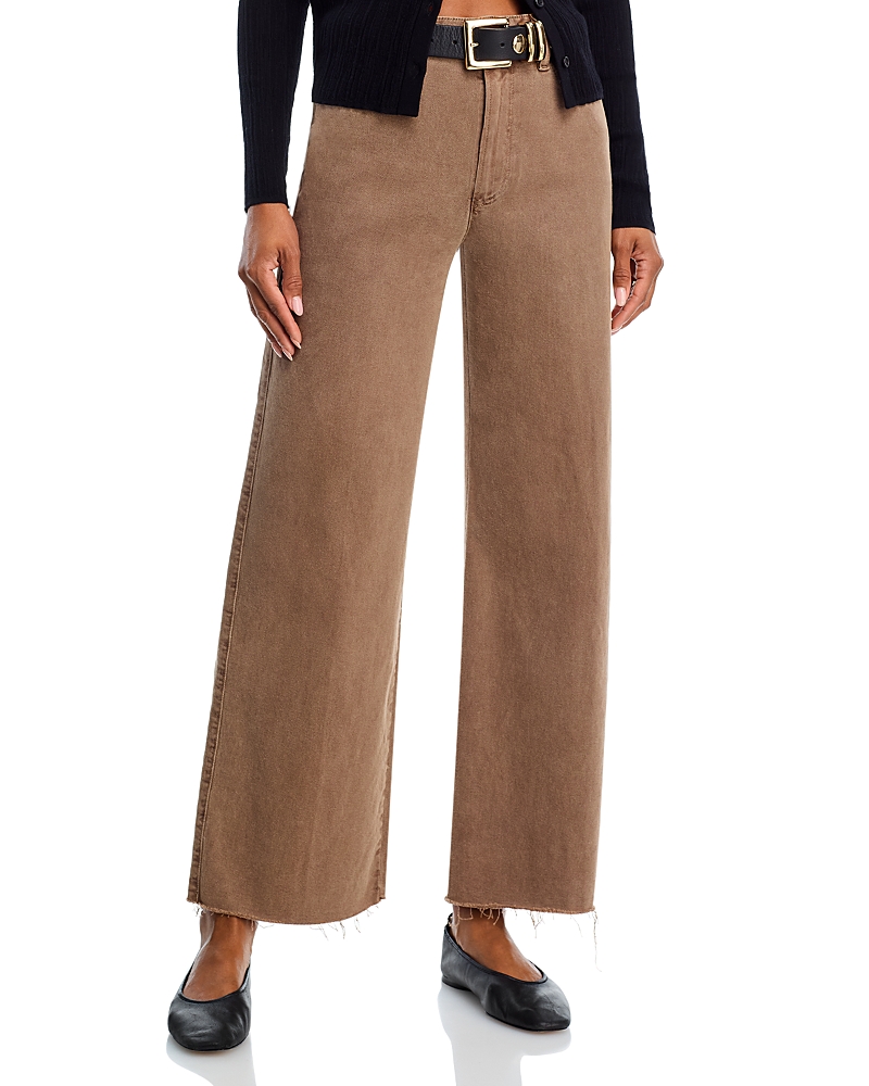 Anessa High Rise Raw Hem Wide Leg Jeans in Vintage Canewood