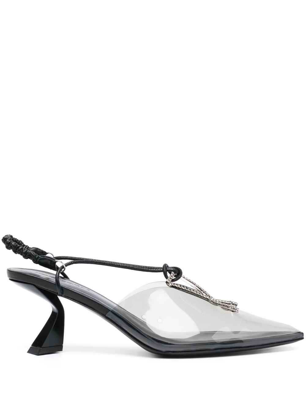 70mm crystal-embellished pumps - Grey