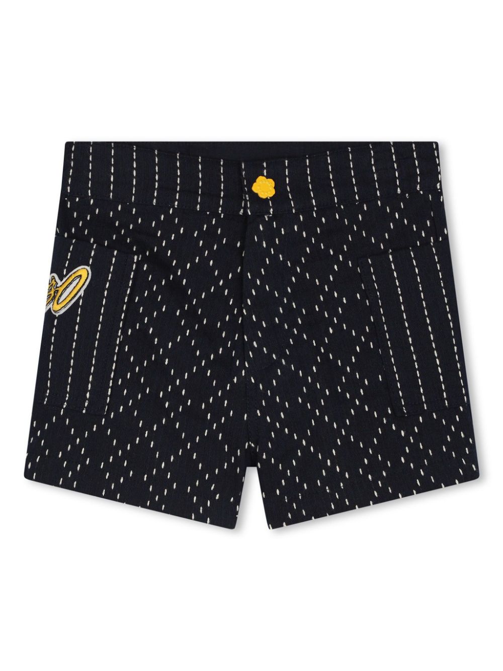 Logo-appliqué stitched mini shorts - Blue