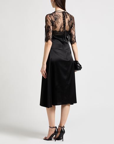 Woman Midi dress Black Size 4 Silk, Elastane