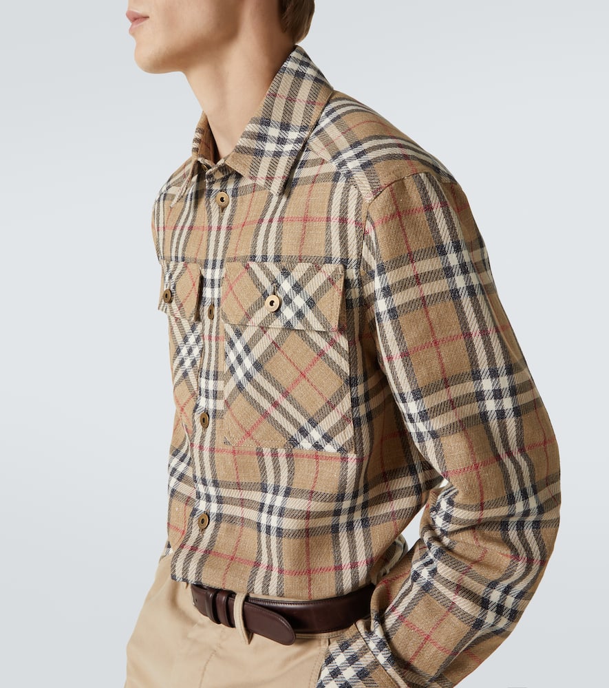 Check cotton and linen shirt