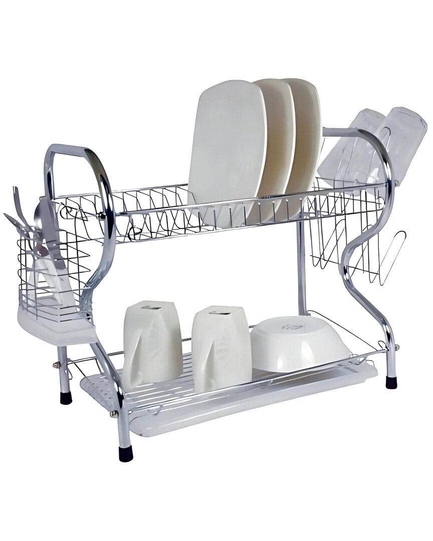22-Inch 2-Tier Chrome Dish Rack