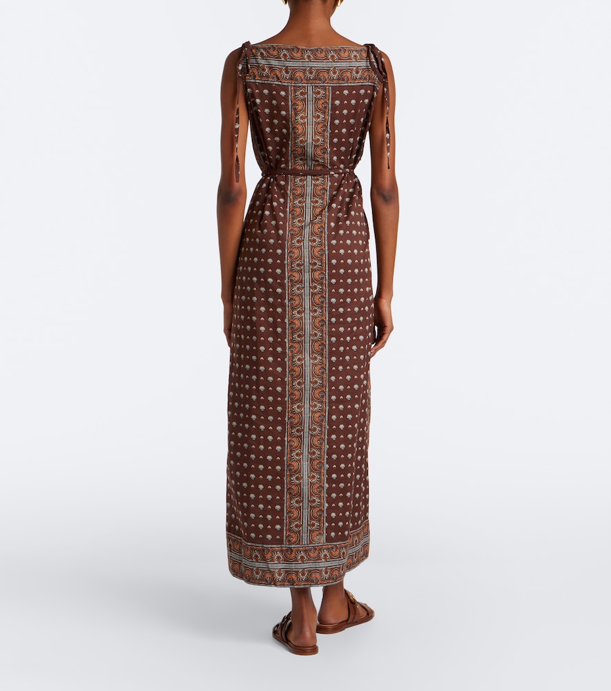 Dôen Amarante printed cotton voile midi dress
