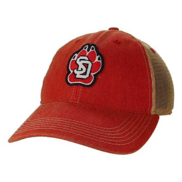 South Dakota Coyotes CP Patch Adjustable Hat One Size Red