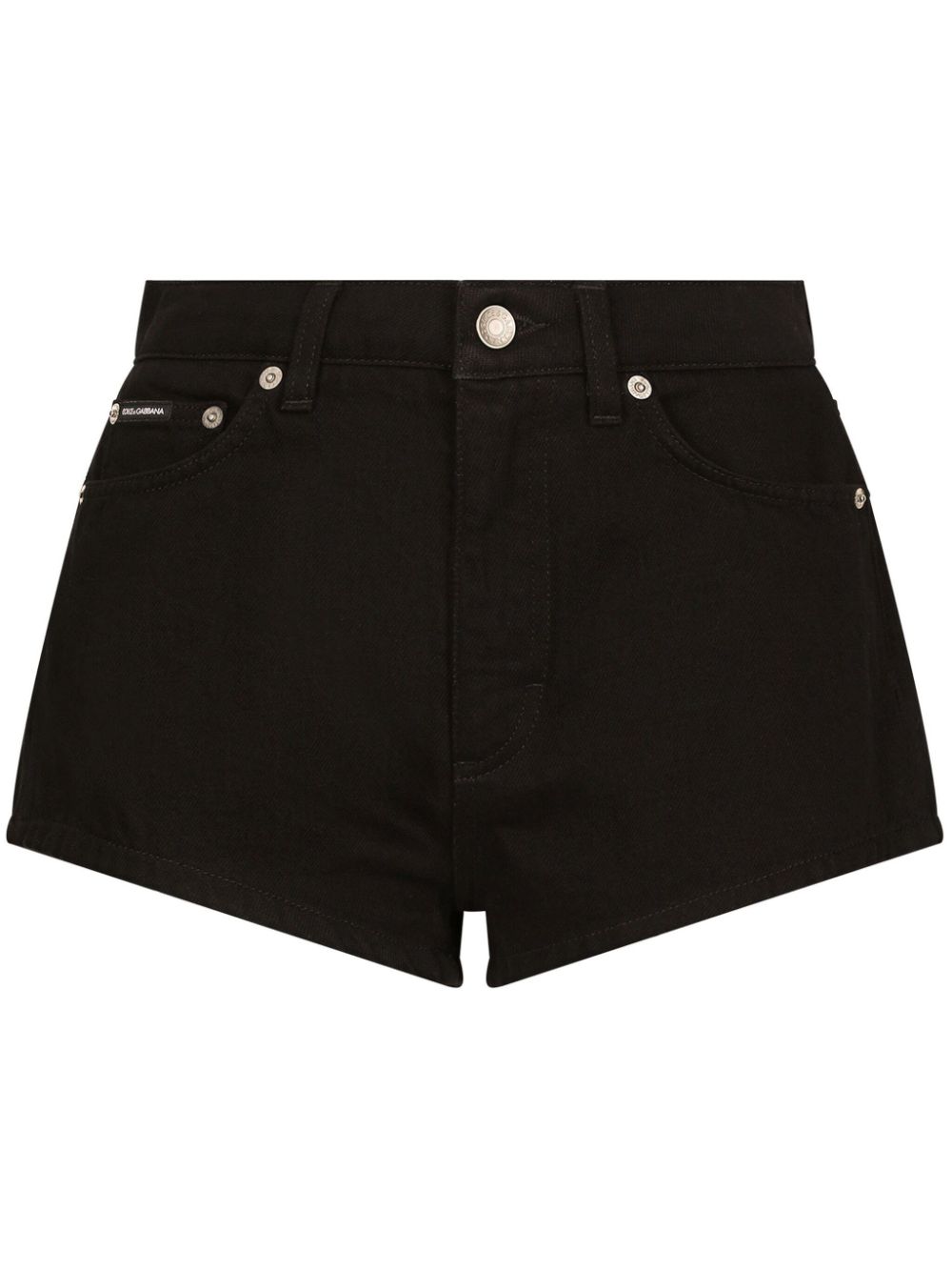 Logo-patch denim shorts - Black