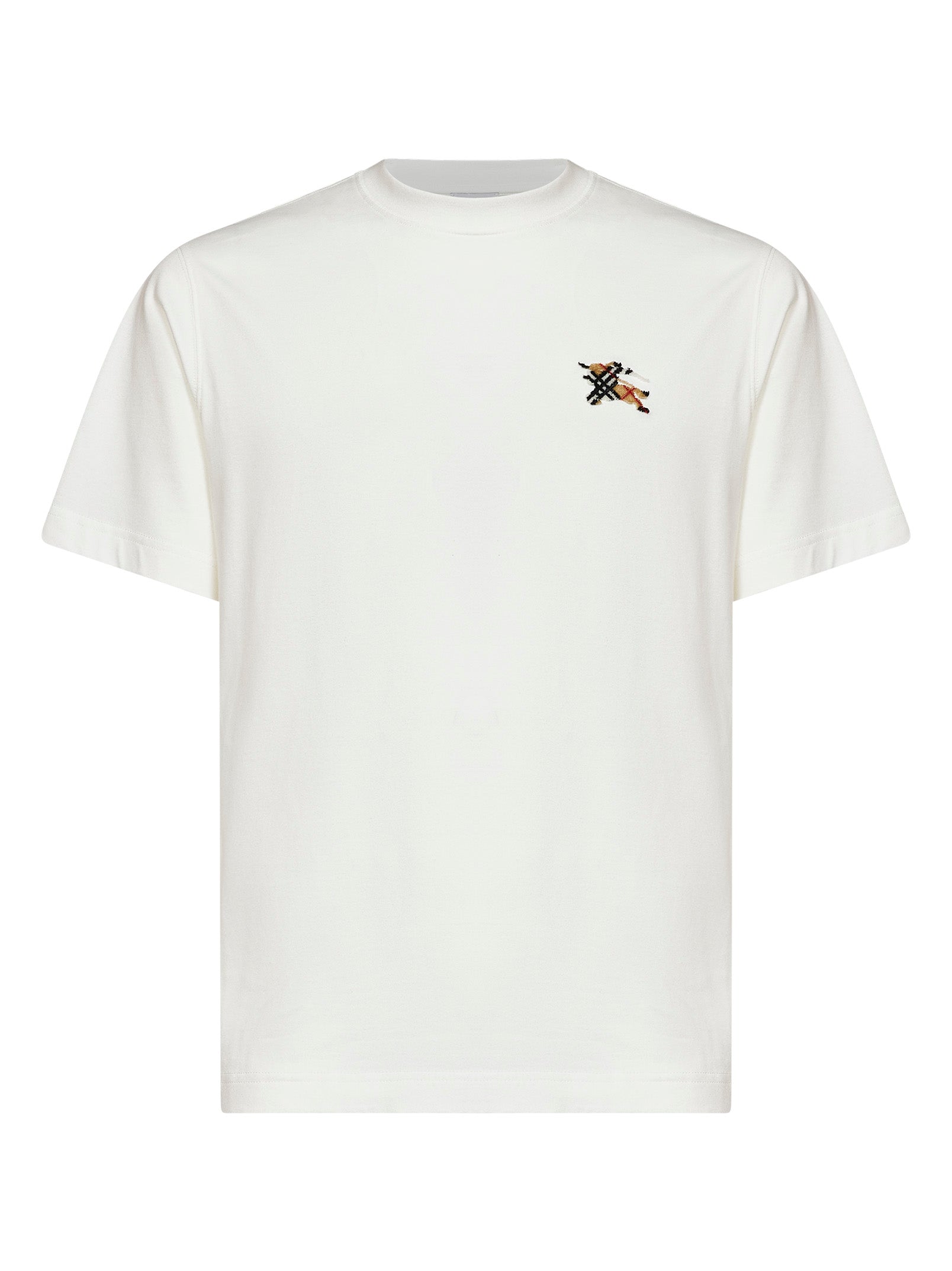Embroidered Equestrian Knight T-Shirt — White