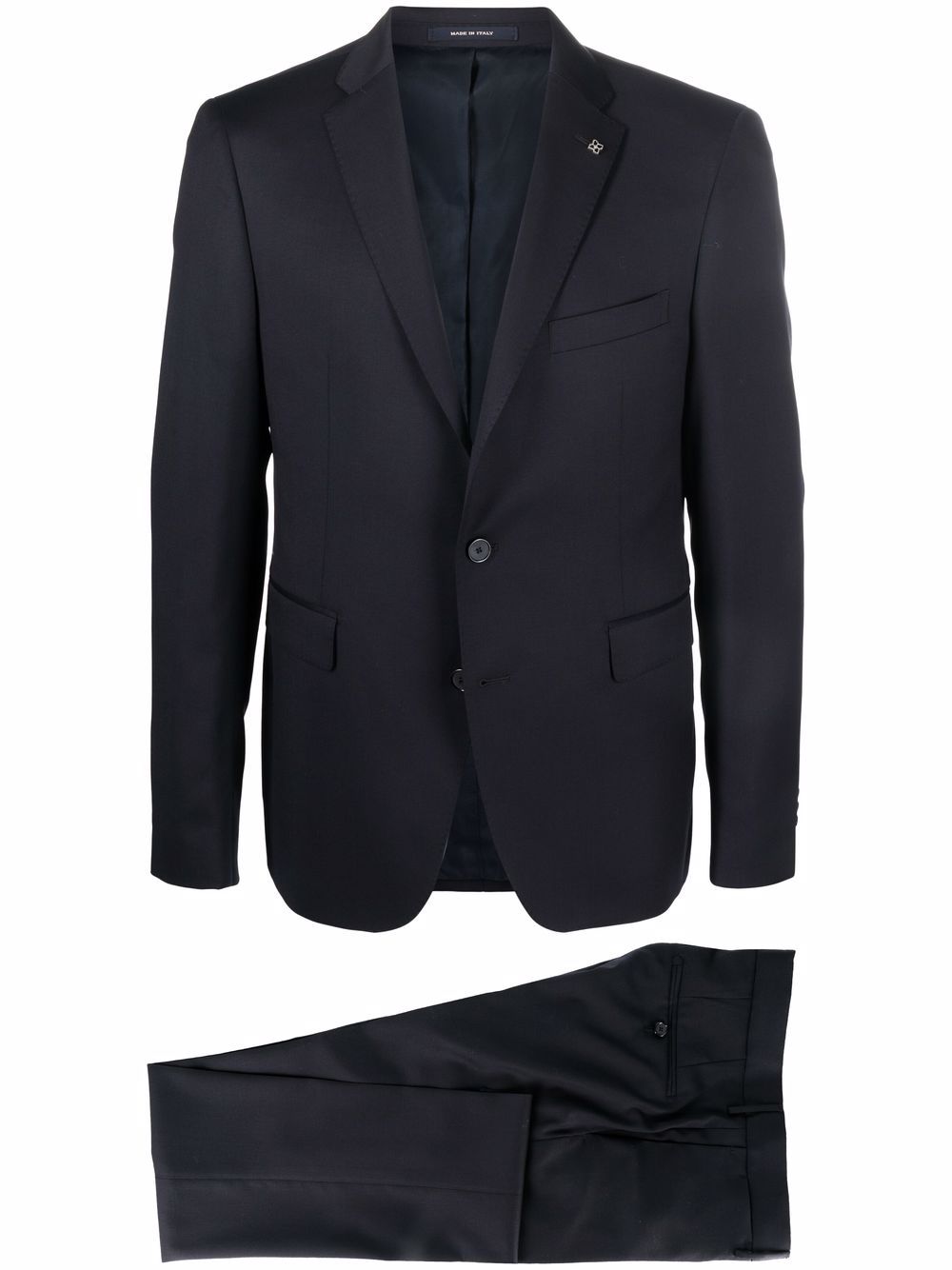 Single-breasted wool suit - Blue