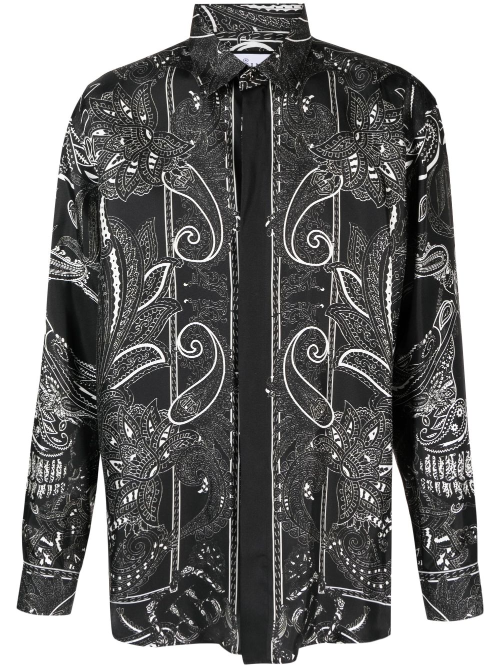 Paisley-print silk shirt - Blue