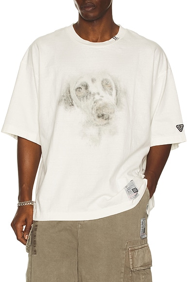 Maison MIHARA YASUHIRO Dog Printed Tee in White - White. 52 also in