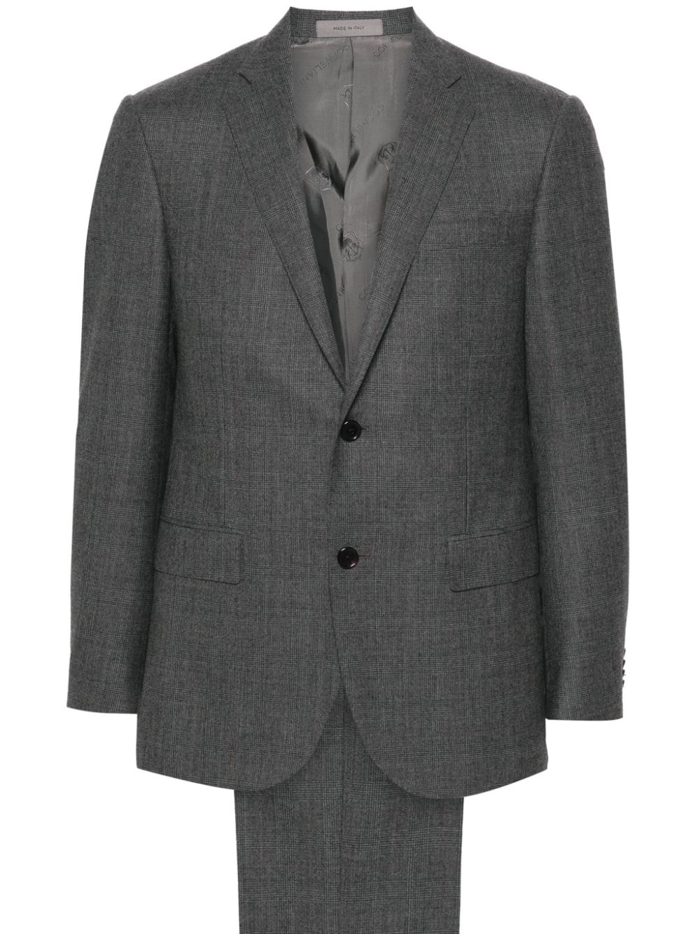 Check-pattern suit - Grey