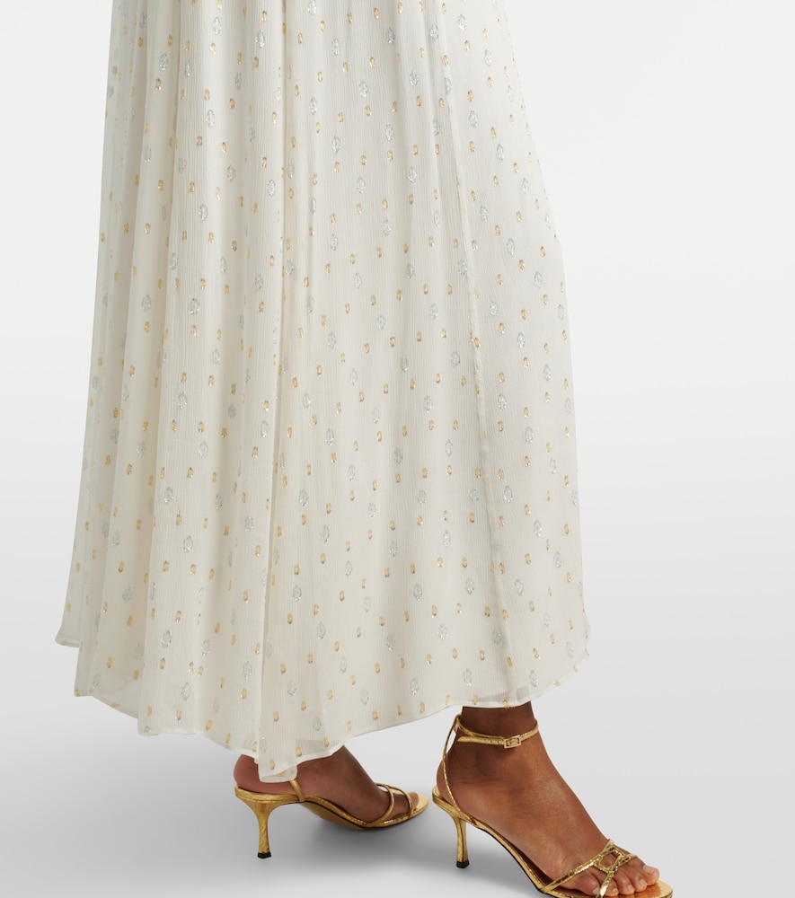Polka-dot silk-blend maxi dress