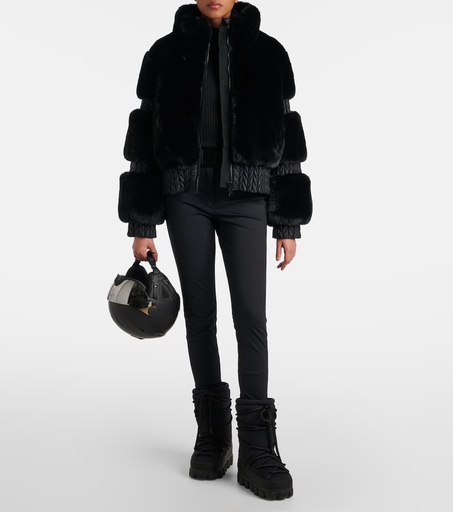 Furry faux fur ski jacket