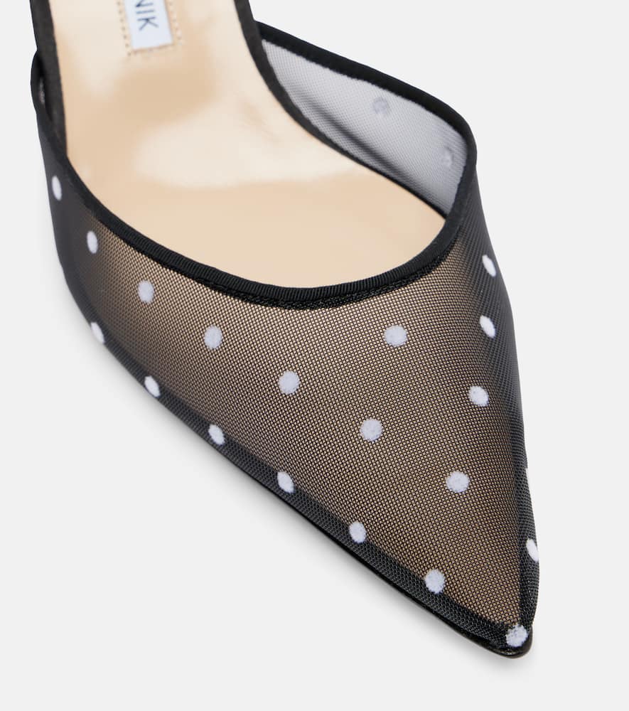 Carolyne 50 polka-dot mesh slingback pumps