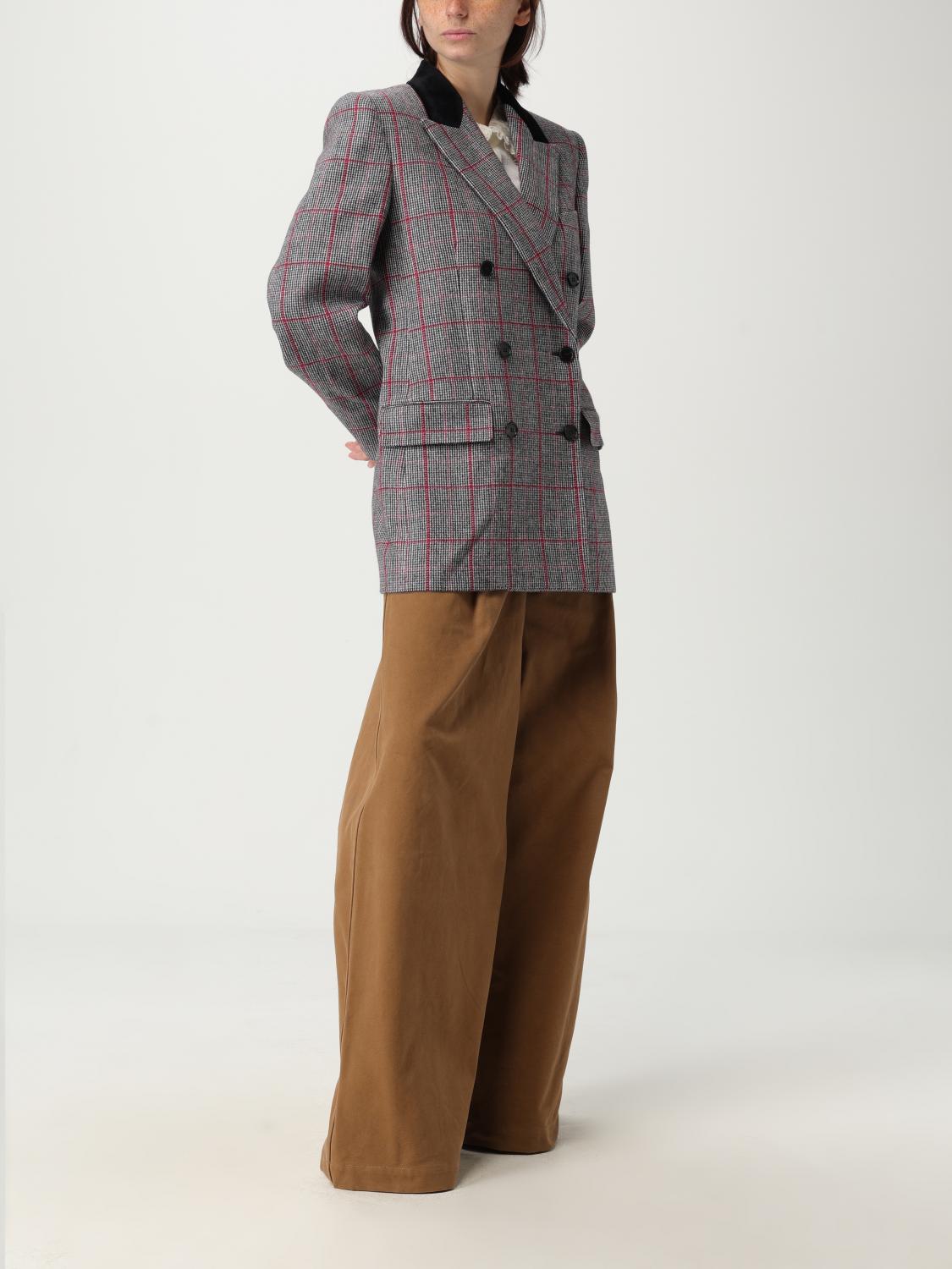 Check-pattern wool blazer - Black