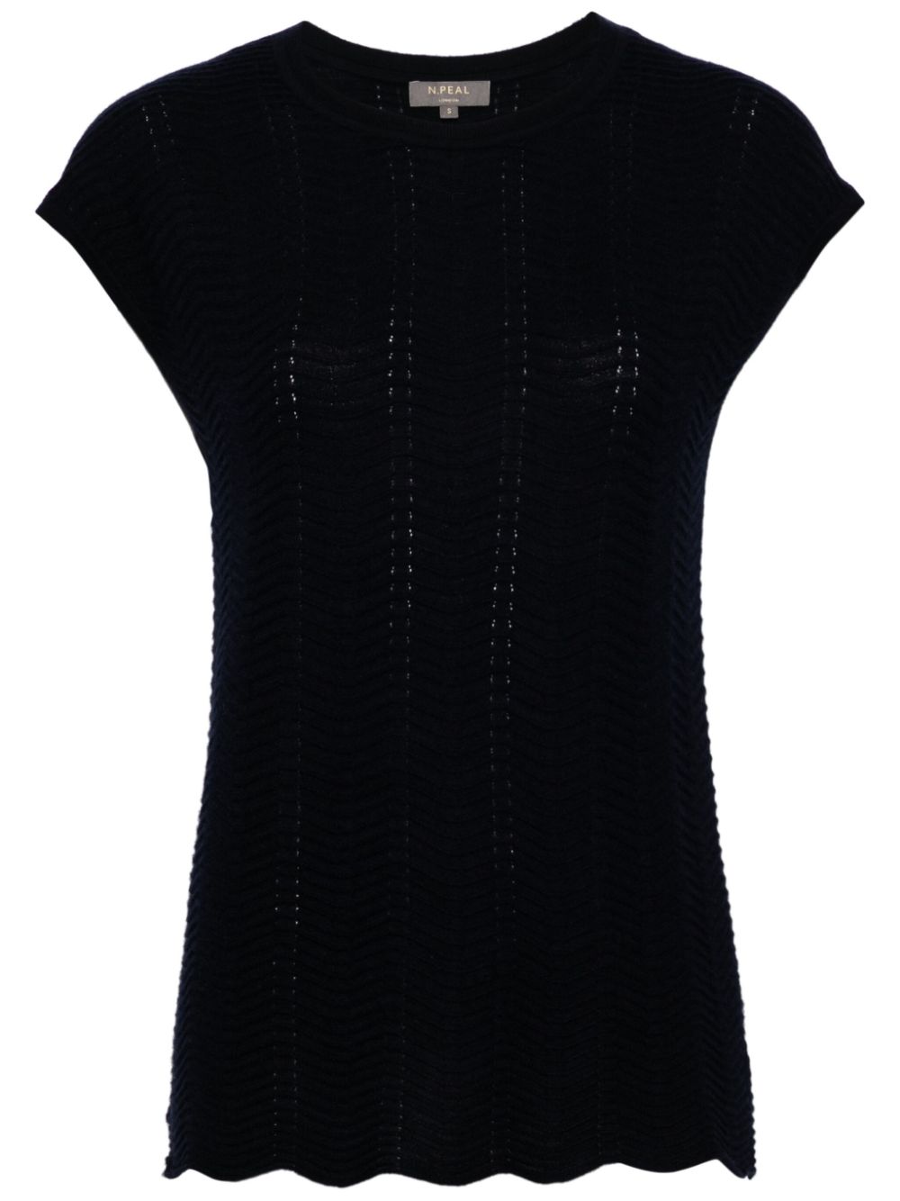 Wave stitch top - Blue