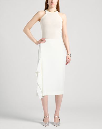 Sketch Out Woman Midi skirt Off white Size 4 Polyester, Viscose, Elastane
