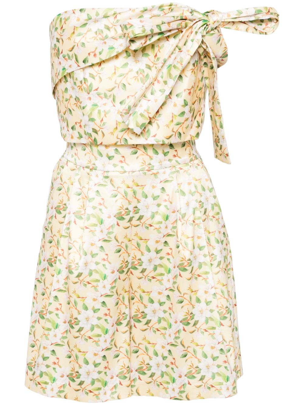 Mikado tailored top and shorts set - Yellow