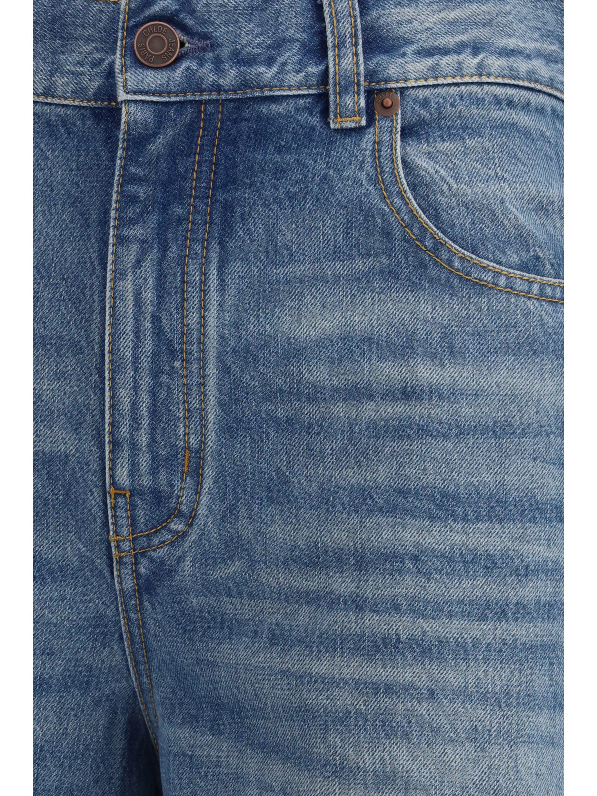 Organic Cotton High-Rise Wide-Leg Jeans — Blue