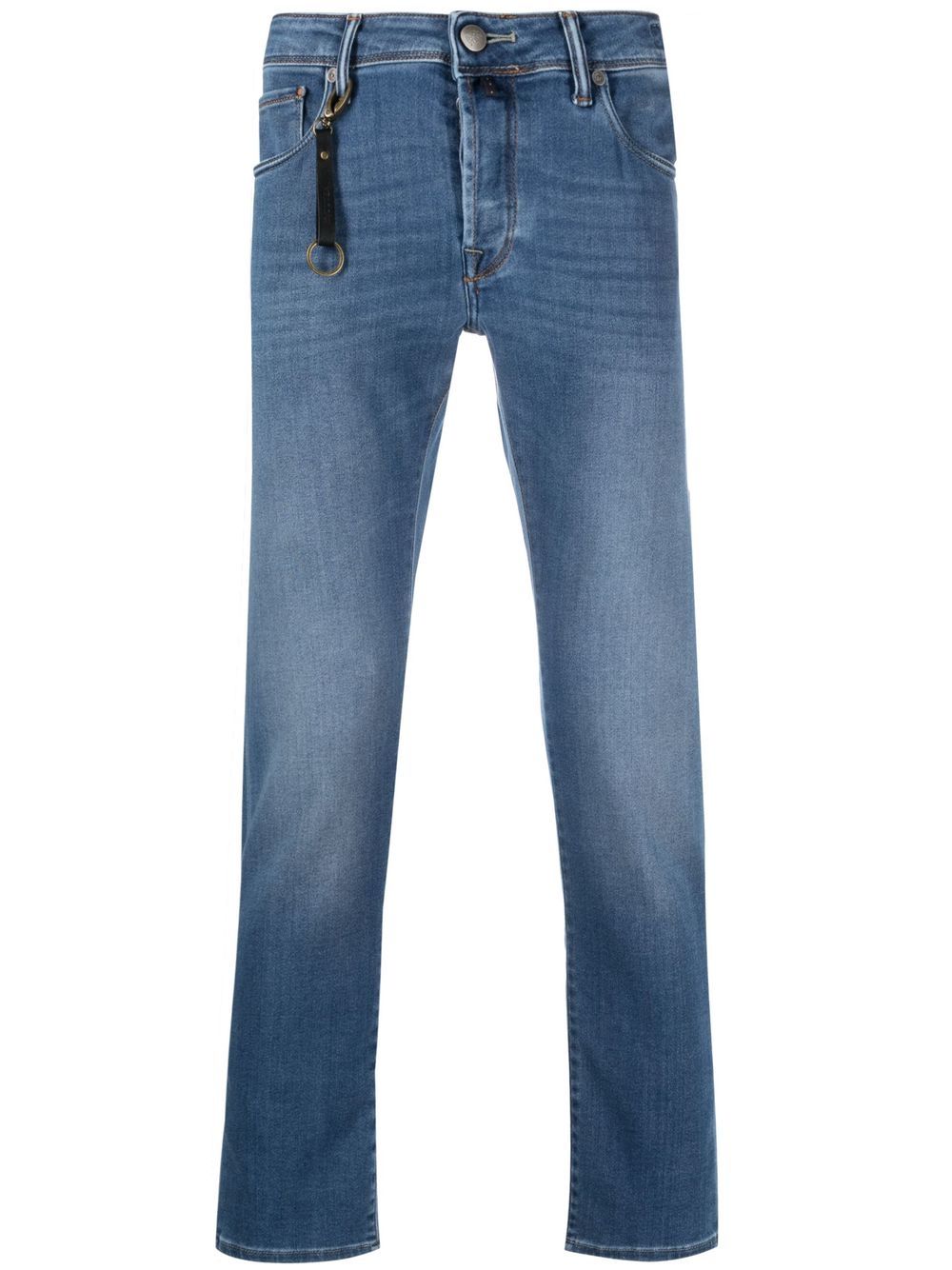 Logo-patch slim-cut jeans - Blue