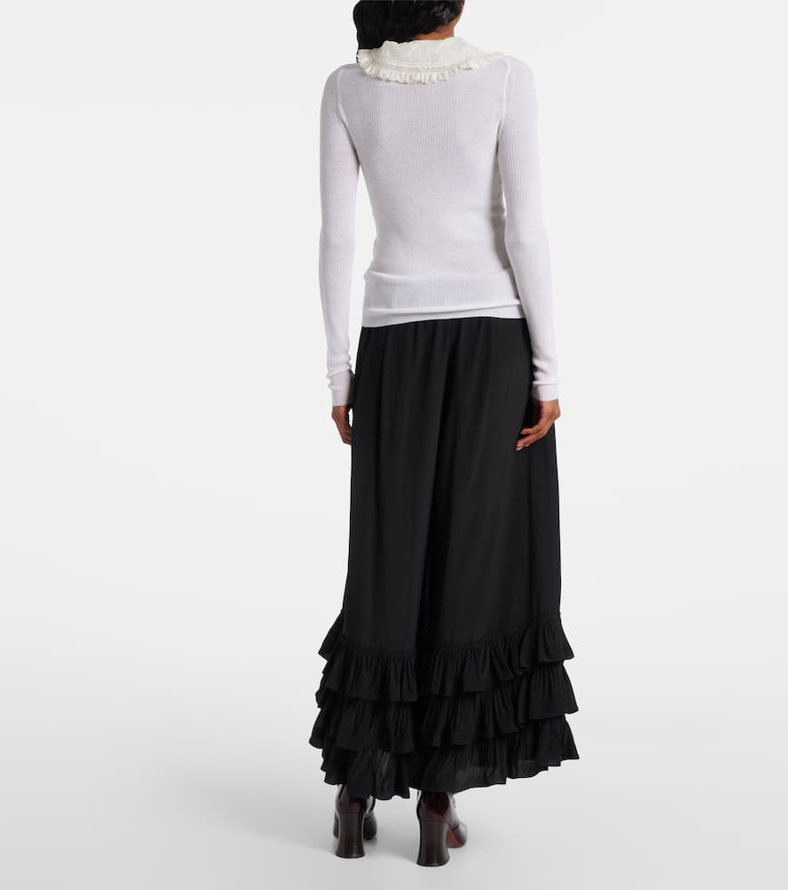 Chloé Ribbed-knit wool Henley shirt