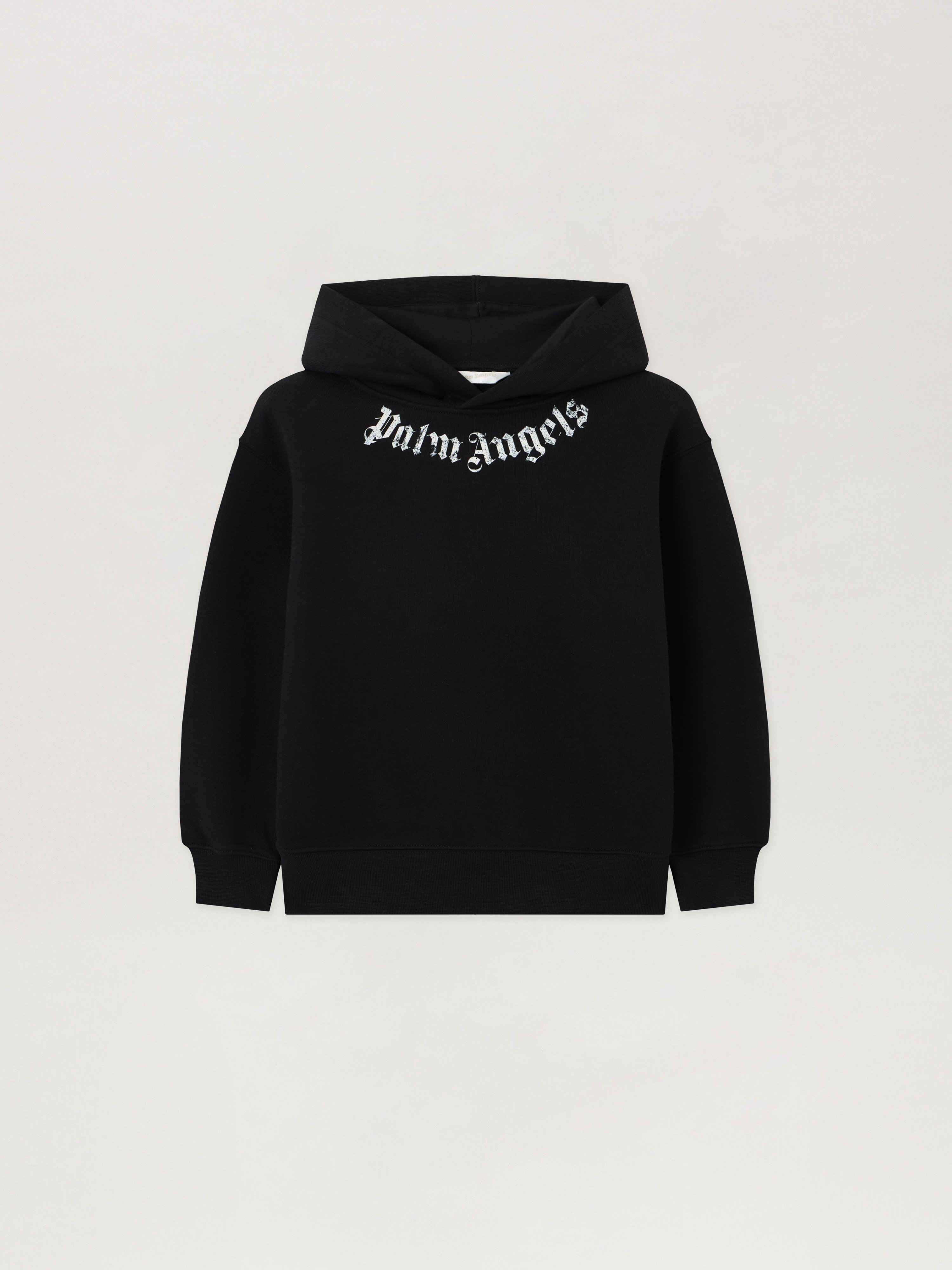 Neck Logo Brushed Hoodie Kids  Nero/black