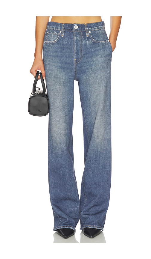 Rag & Bone x REVOLVE rb Miramar Fleece Wide Leg Jeans in Navy. XS. Also in