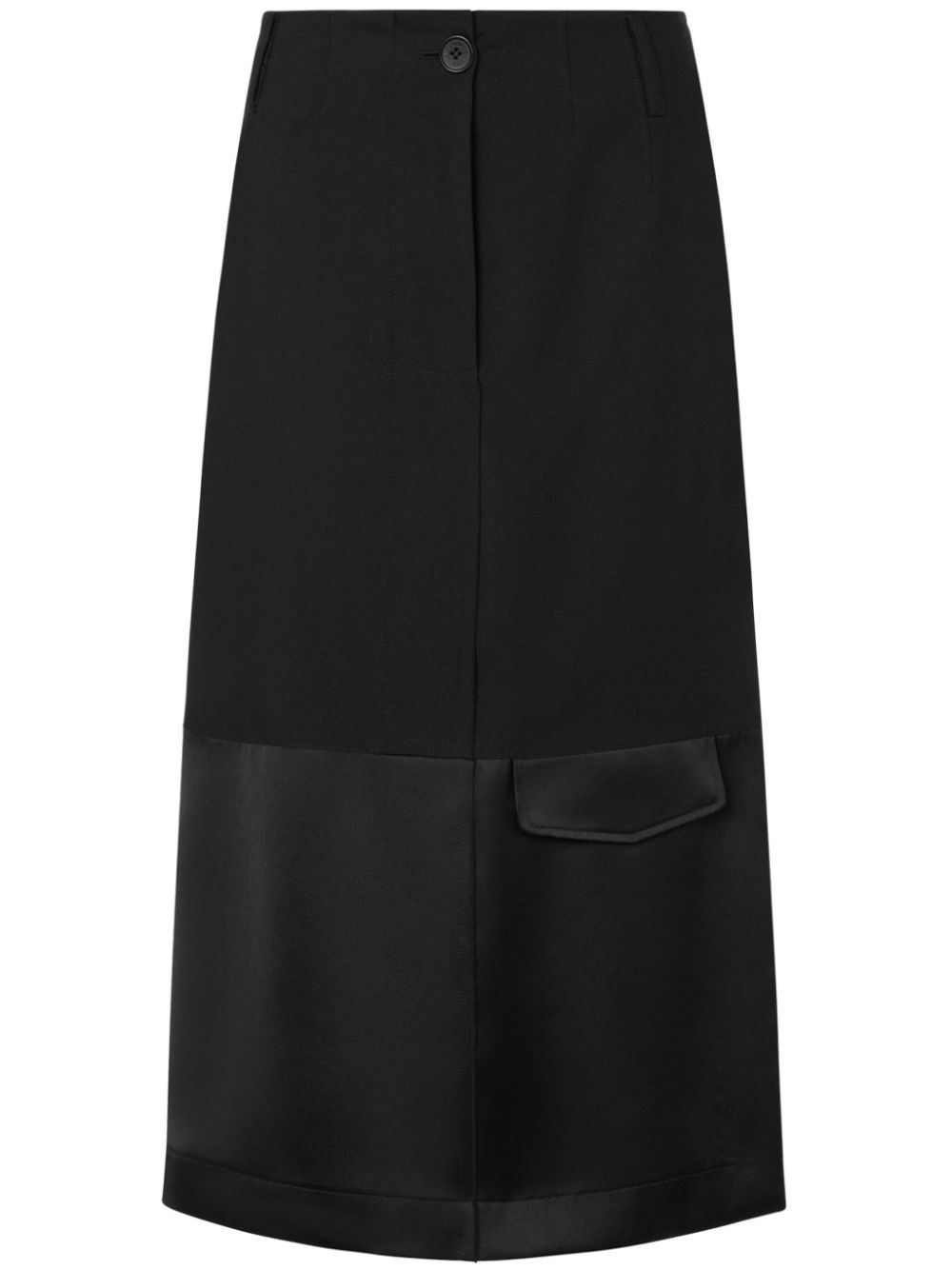 Panelled tailored midi skirt - Black