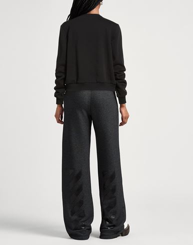 Woman Sweatshirt Black Size M Cotton, Polyester