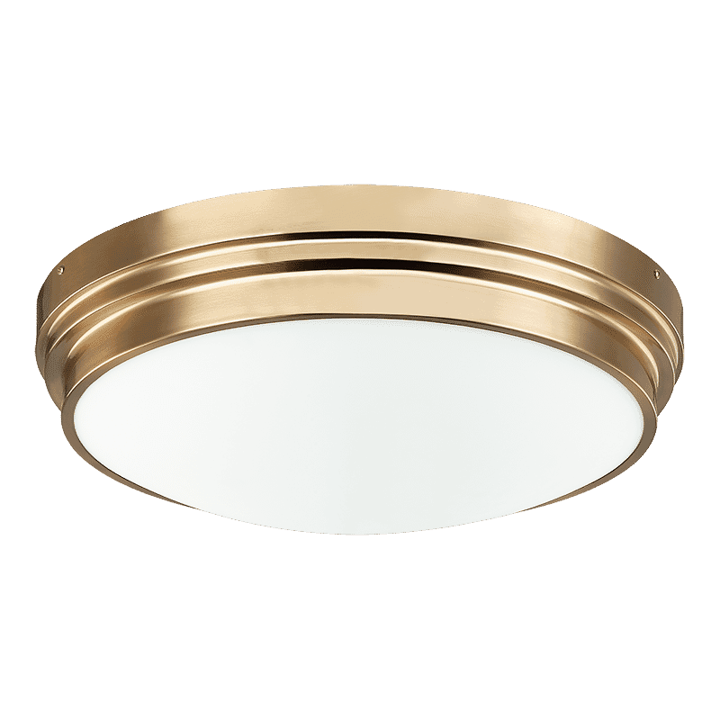 Aged Gold Brass Three Light Ceiling Mount from the Fresh Colonial Collection
