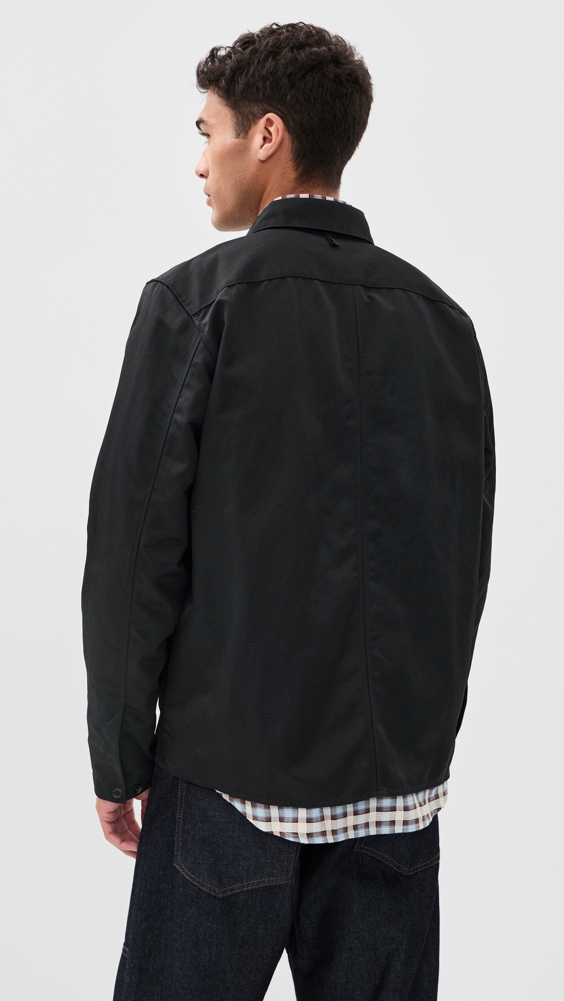 Karl Nylon Zip Shirt Jacket Black