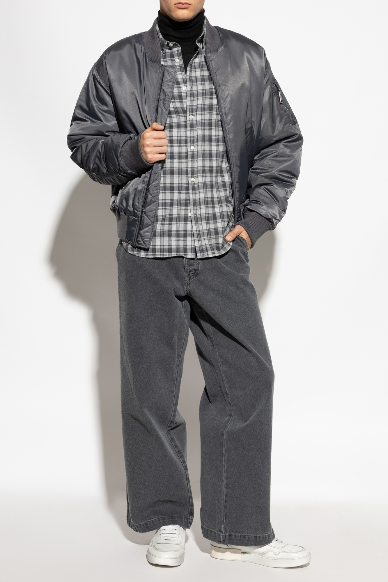 Cotton Shirt, Men's, Grey