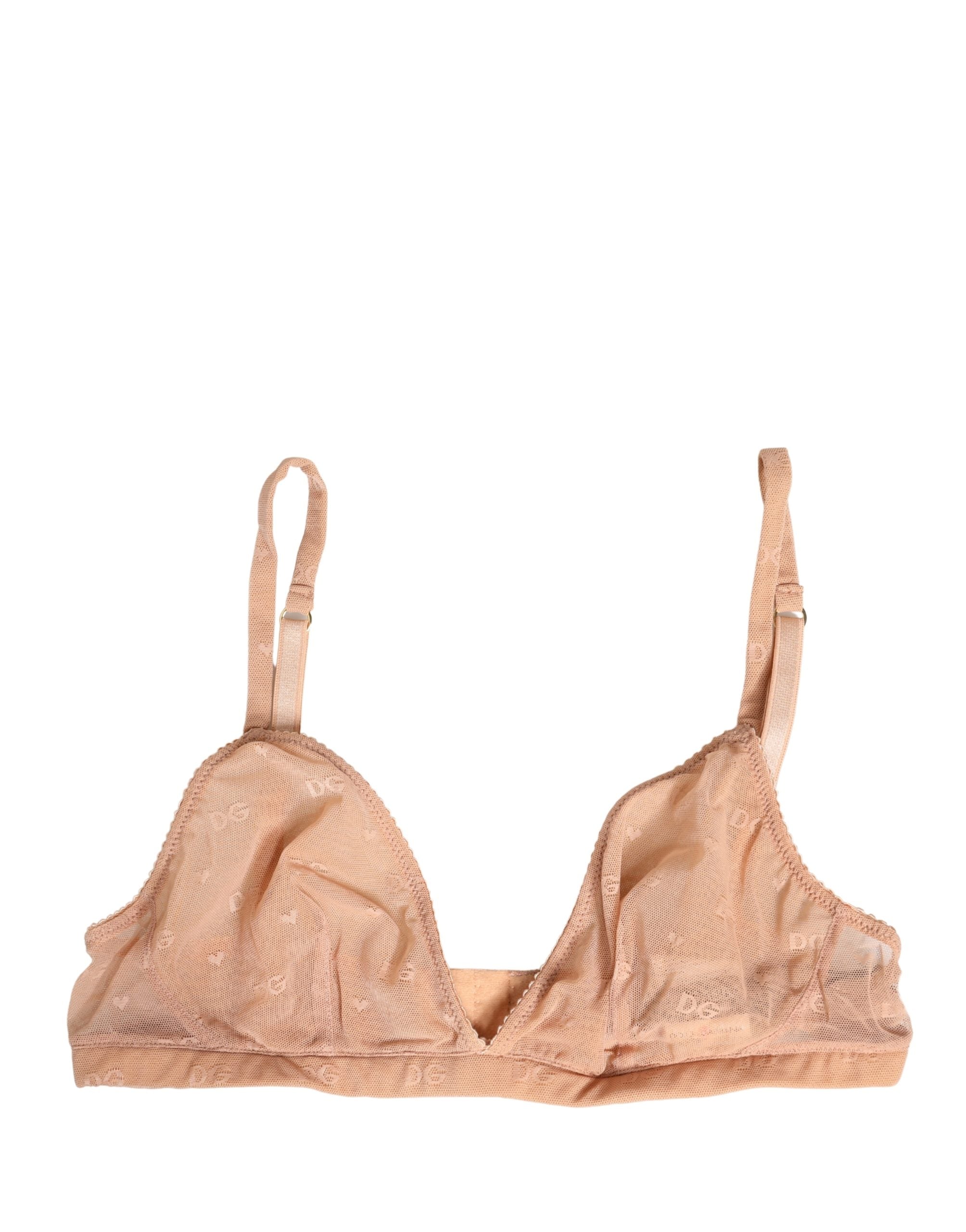 Nylon Stretch Soft Cup Soft Cup Bra — Beige