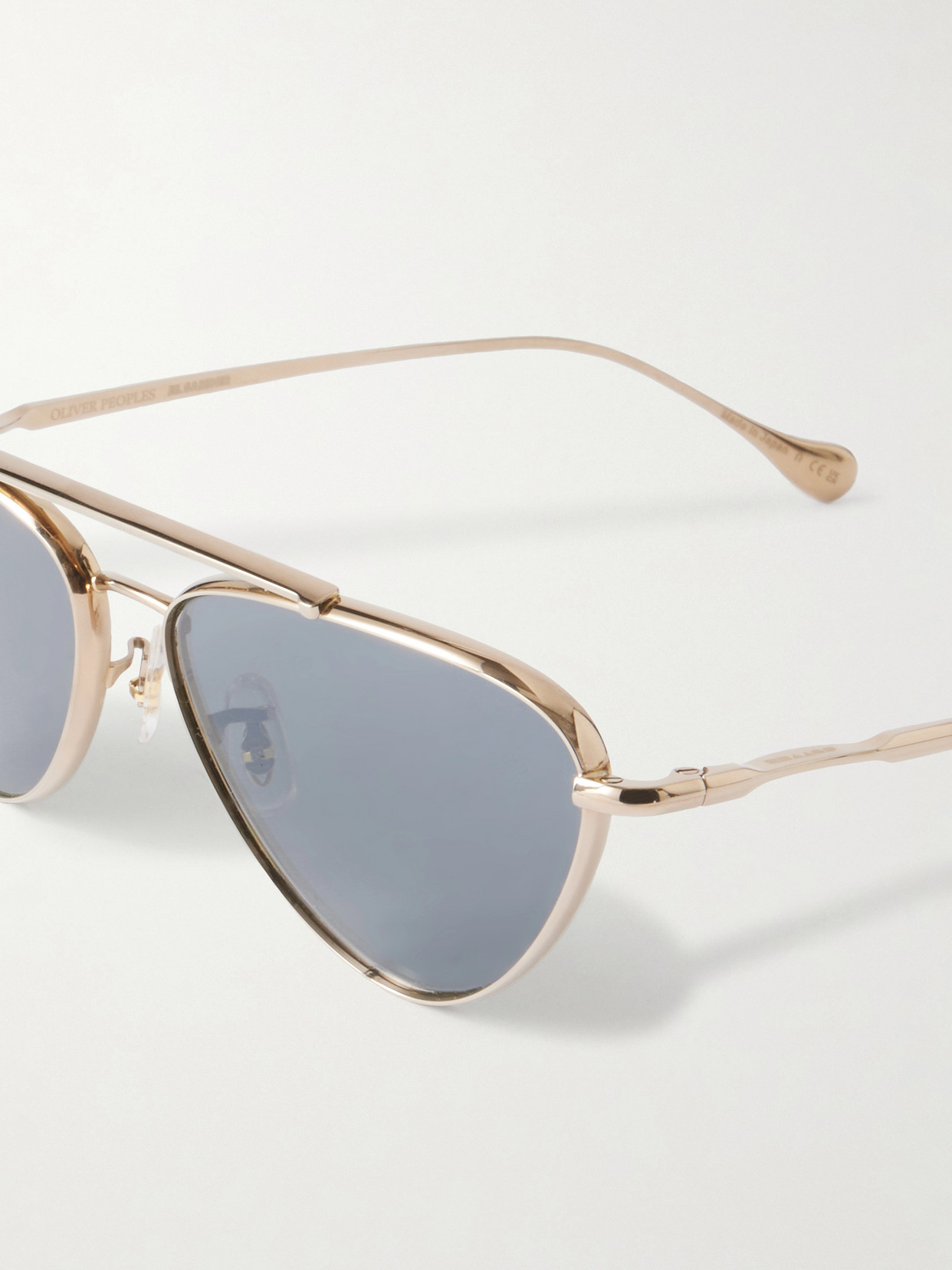 + Jil Sander Aviator-style Gold-tone Titanium Sunglasses - One size