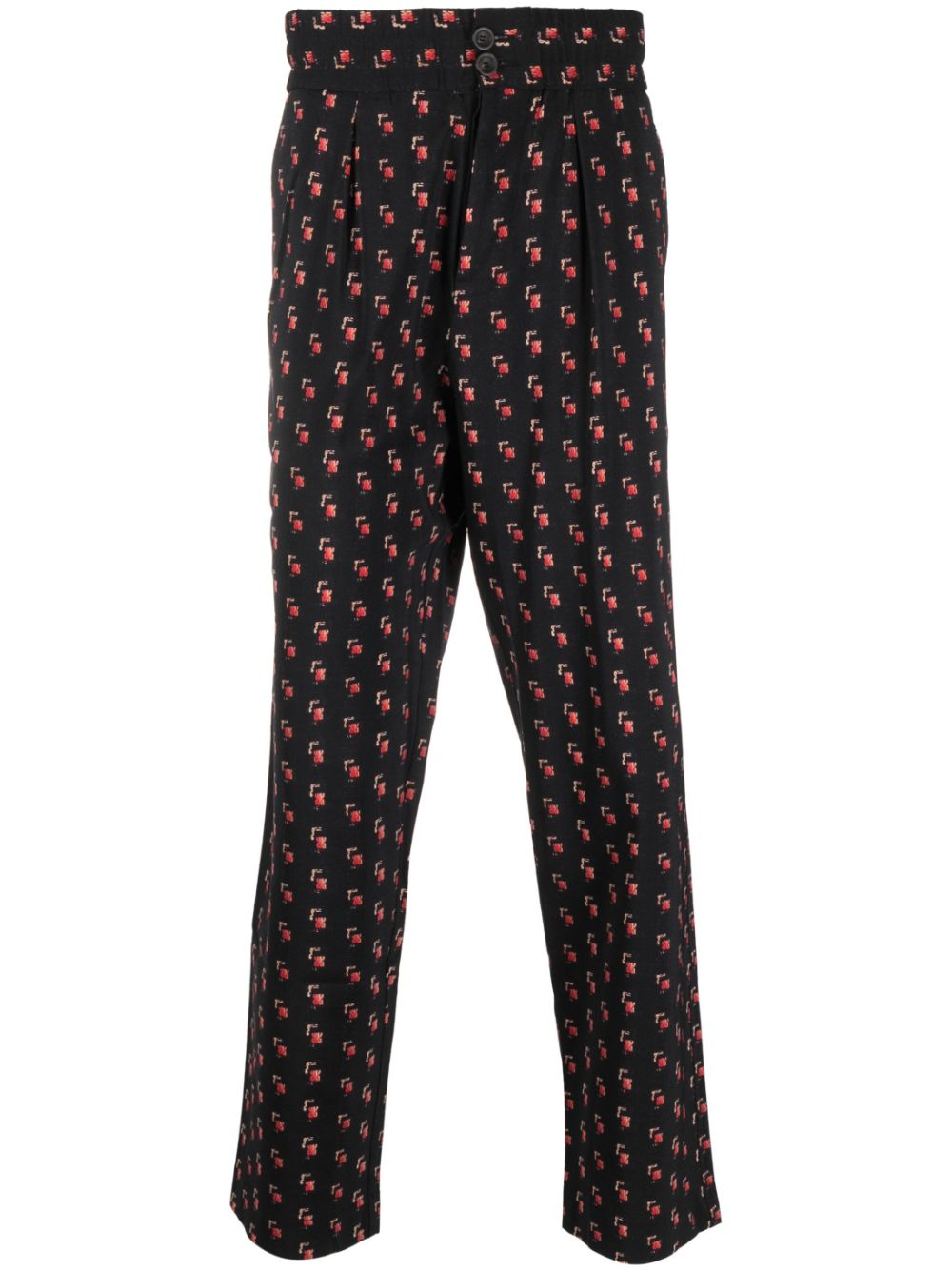 Dylan wool-blend jacquard trousers - Black
