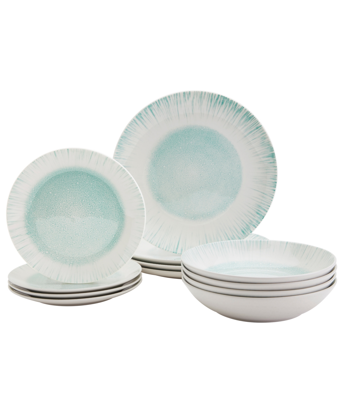 Laguna 12 Pc. Dinnerware Set, Service for 4, Exclusively at Macy's - Aqua