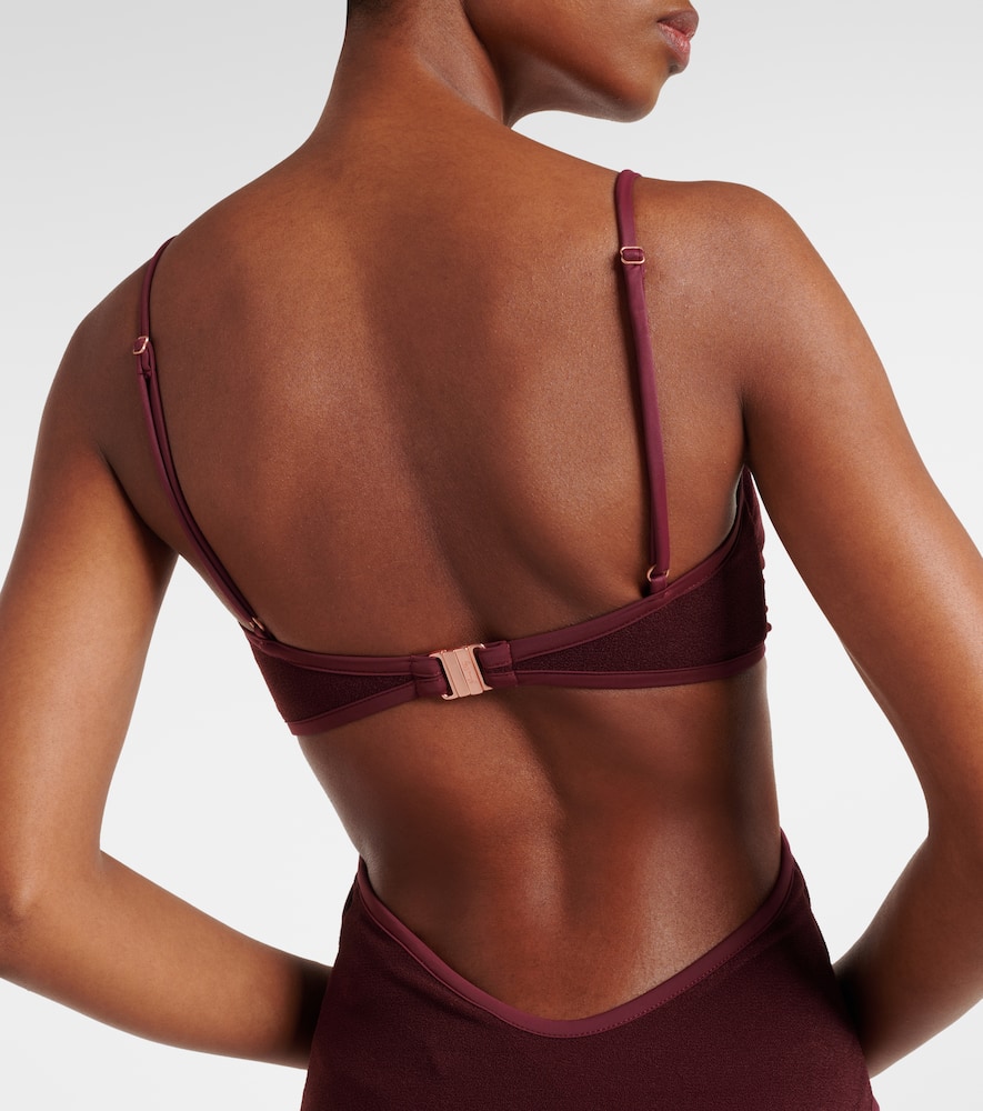 Sunny Days cutout gathered swimsuit