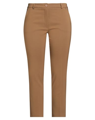 Gm Woman Pants Camel Size 10 Polyester, Elastane