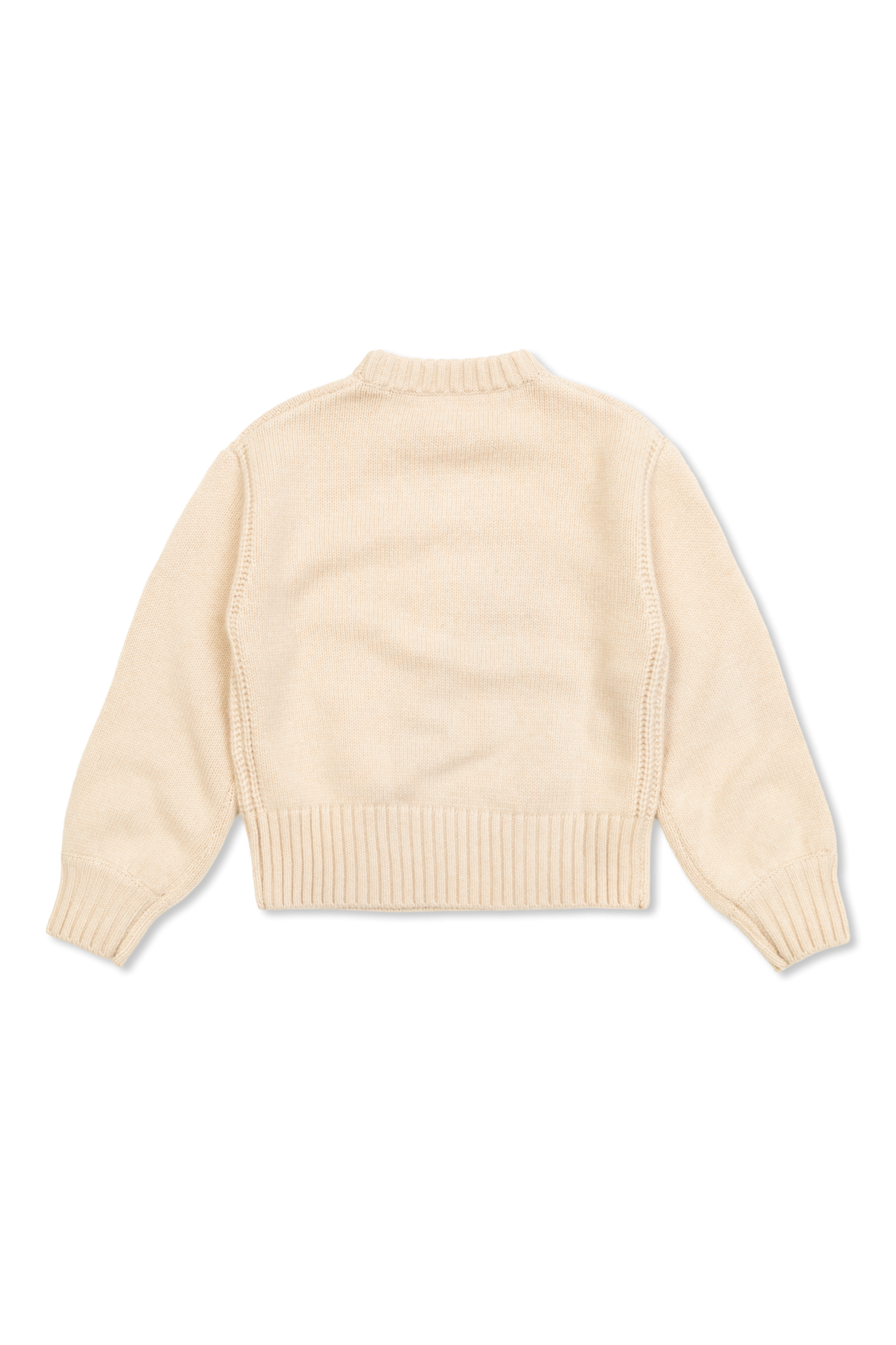 Sweater With Embroidered Logo, Unisex, Beige