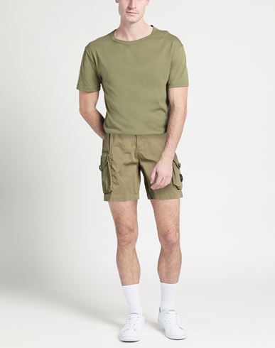 Man Shorts & Bermuda Shorts Military green Size S Cotton, Elastane